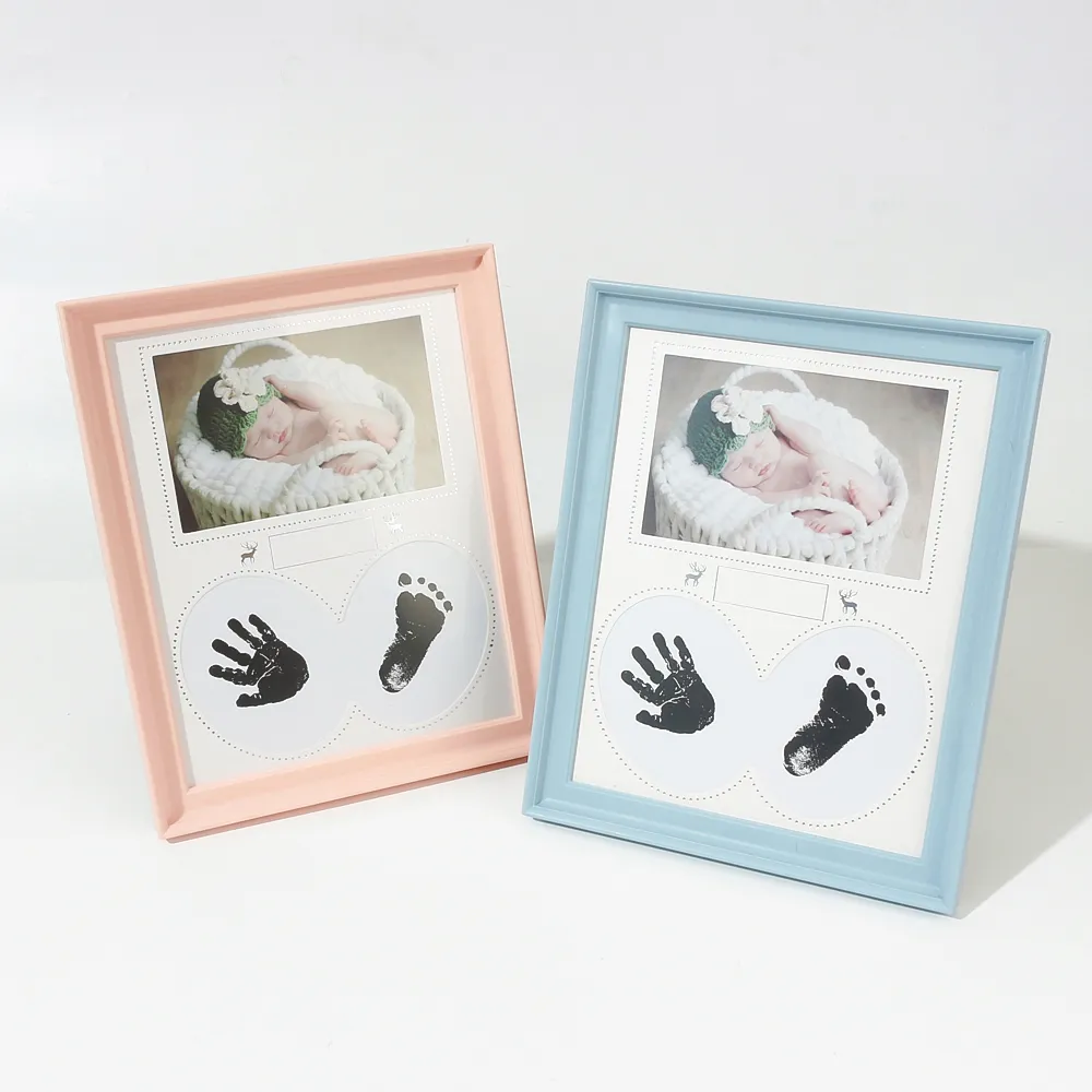 Baby Handprint & Footprint Makers Kit Keepsake for Newborn Boys Girls Baby Milestone Picture Frames New Mom Baby Shower Gifts big image 6
