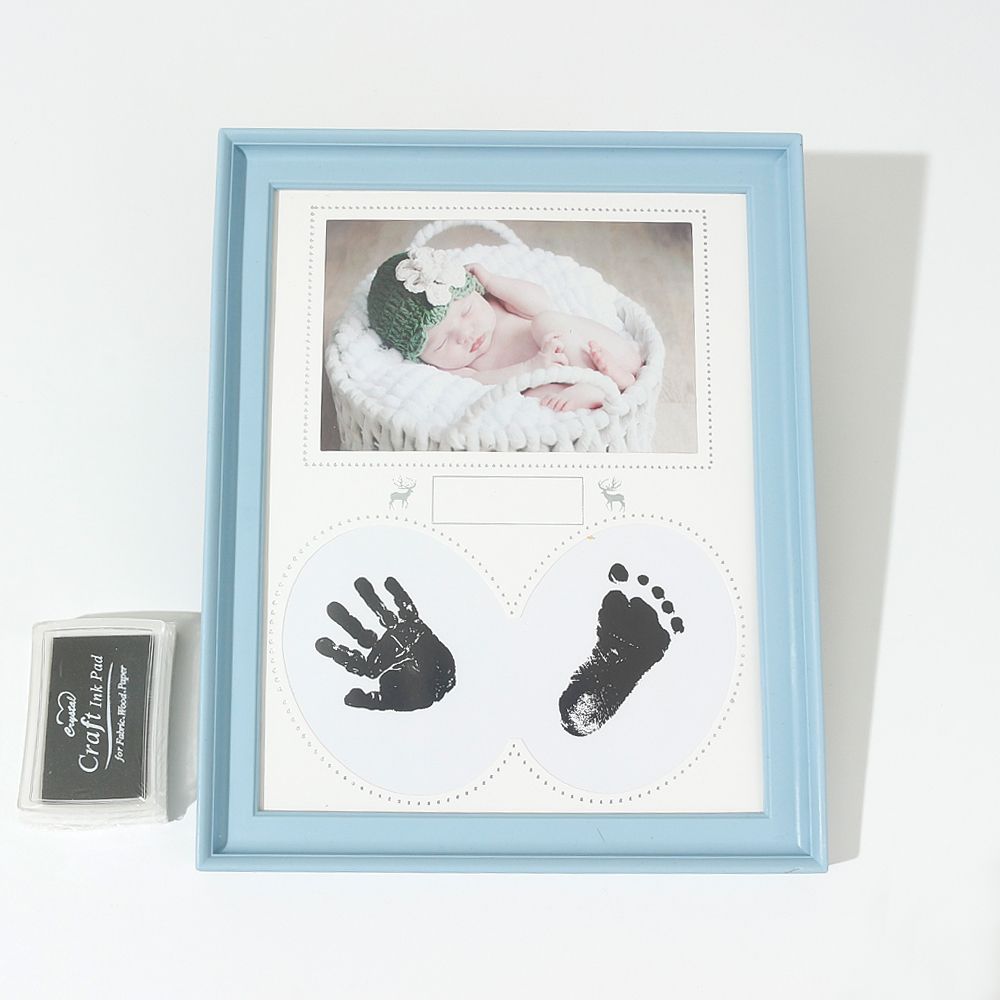 Baby Handprint & Footprint Makers Kit Keepsake For Newborn Boys Girls Baby Milestone Picture Frames New Mom Baby Shower Gifts