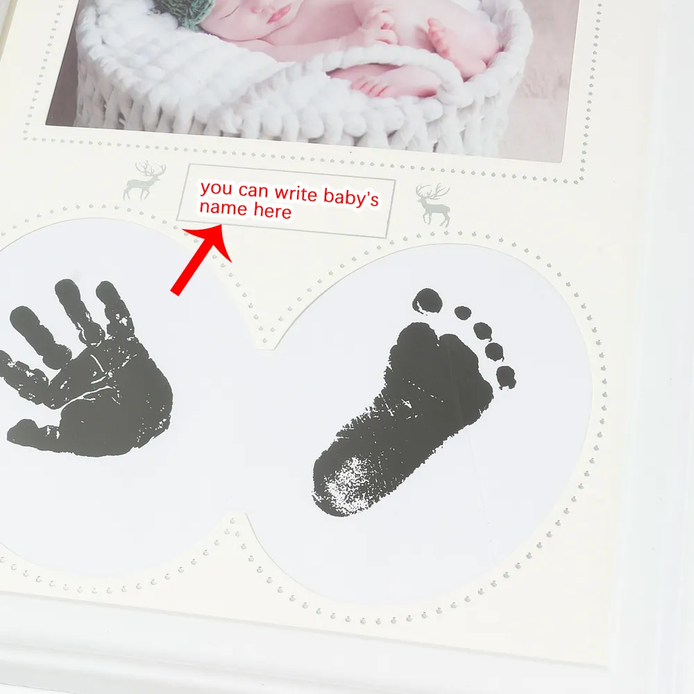 Baby Handprint & Footprint Makers Kit Keepsake for Newborn Boys Girls Baby Milestone Picture Frames New Mom Baby Shower Gifts  big image 7