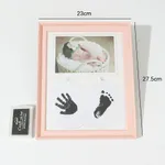 Baby Handprint & Footprint Makers Kit Keepsake for Newborn Boys Girls Baby Milestone Picture Frames New Mom Baby Shower Gifts Light Pink