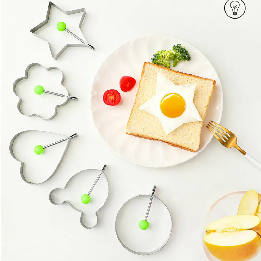 5Pcs Ring Molds Packing Poached Egg with Heart Shaped for Fried Egg big image 7