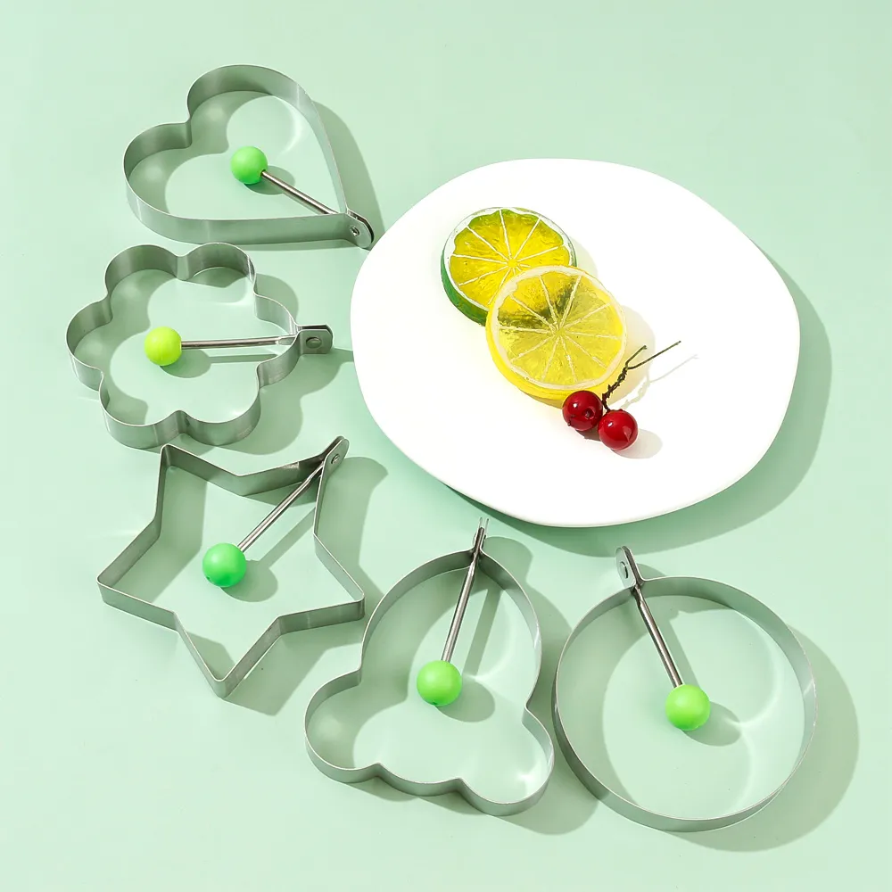 5Pcs Ring Molds Packing Poached Egg with Heart Shaped for Fried Egg big image 6