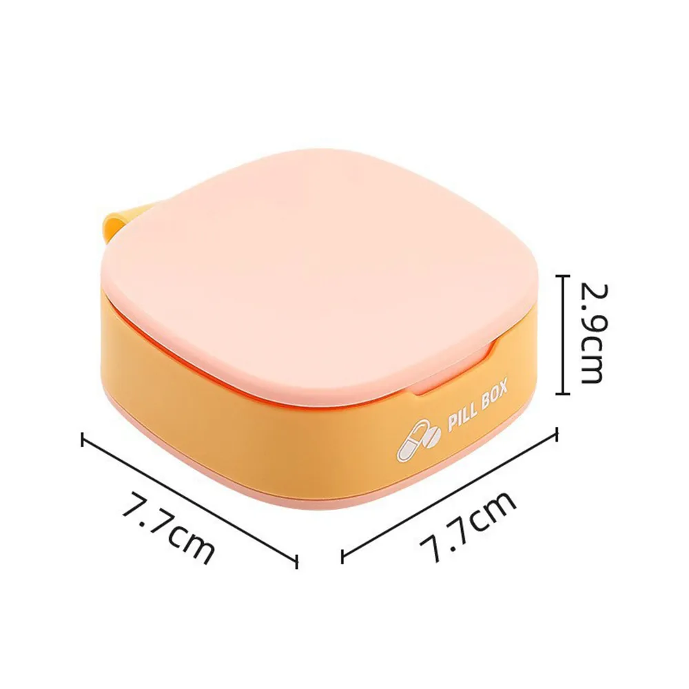 Pill Box 4 Compartment Pill Container for Purse, Portable Medicine Organizer Daily Vitamin Organizer Small Pill Case Cute Pill Organizer Travel Pill Holder Vitamin Organizer  Pink