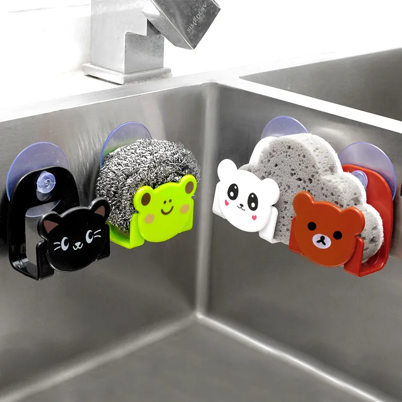 Cartoon Animal Design Multifunction Kitchen Sink Storage Rack White big image 1