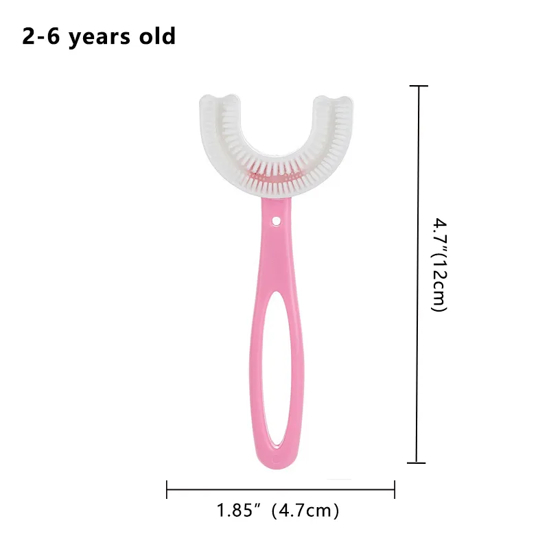 Kids New Toothbrush With U-Shaped Food Grade Silicone Brush Head,  Manual Toothbrush Oral  Cleaning Tools For Children Training Teeth Cleaning Whole M