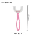 Kids New Toothbrush with U-Shaped Food Grade Silicone Brush Head,  Manual Toothbrush Oral  Cleaning Tools for Children Training Teeth Cleaning Whole Mouth Toothbrush for 2-6Y Kids Light Pink