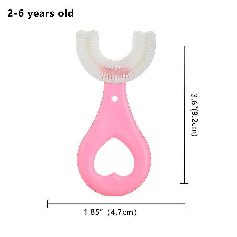 

Kids New Toothbrush with U-Shaped Food Grade Silicone Brush Head, Manual Toothbrush Oral Cleaning Tools for Children Training Teeth Cleaning Whole Mouth Toothbrush for 2-6Y Kids