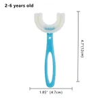 Kids New Toothbrush with U-Shaped Food Grade Silicone Brush Head,  Manual Toothbrush Oral  Cleaning Tools for Children Training Teeth Cleaning Whole Mouth Toothbrush for 2-6Y Kids Light Blue