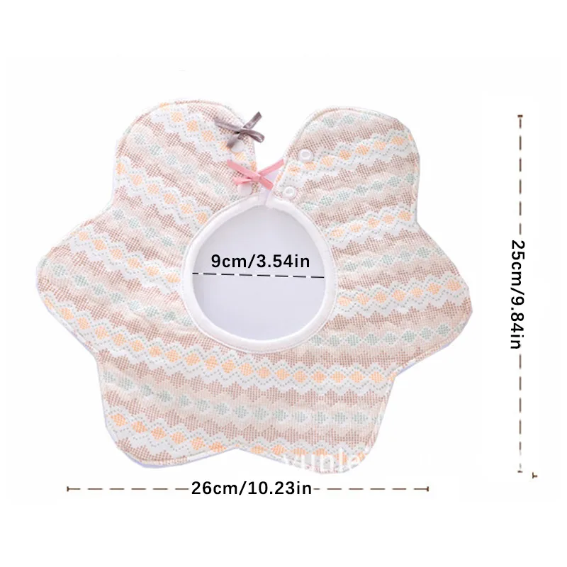 100% Cotton Baby Bibs 360° Rotate Bow Decor Petal Shape Bibs  big image 7