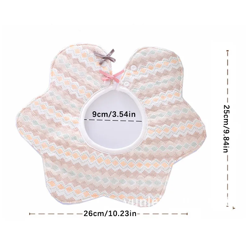 100% Cotton Baby Bibs 360° Rotate Bow Decor Petal Shape Bibs big image 7