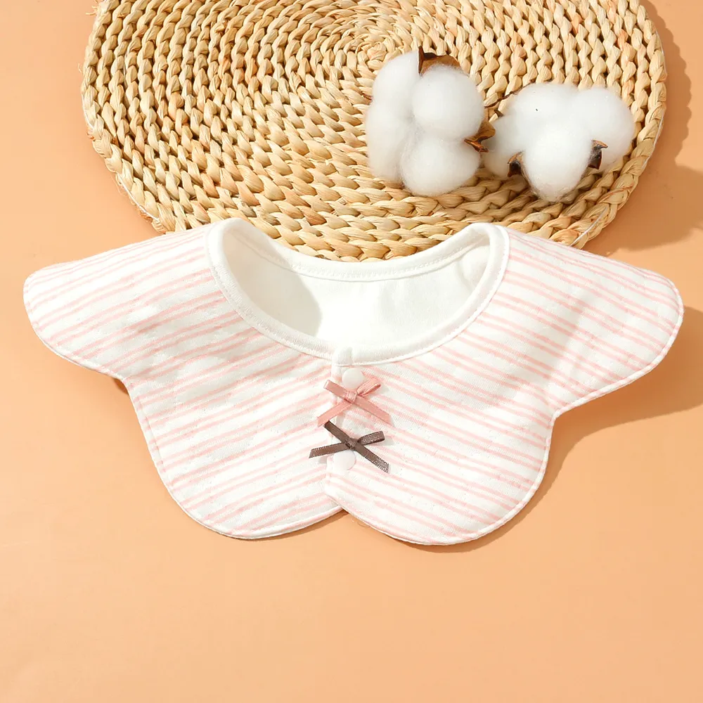 100% Cotton Baby Bibs 360° Rotate Bow Decor Petal Shape Bibs  big image 3