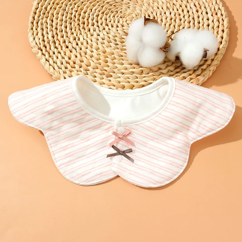 100% Cotton Baby Bibs 360° Rotate Bow Decor Petal Shape Bibs big image 3