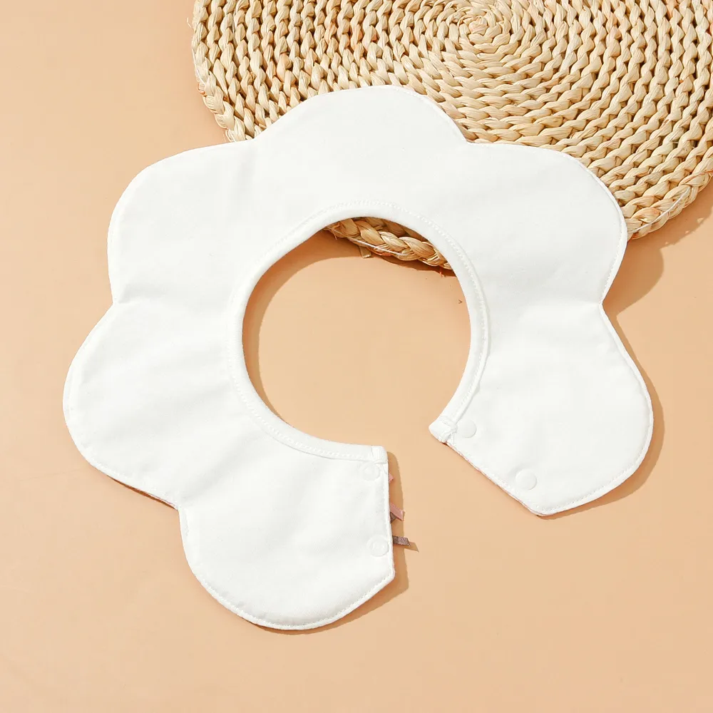 100% Cotton Baby Bibs 360° Rotate Bow Decor Petal Shape Bibs big image 6