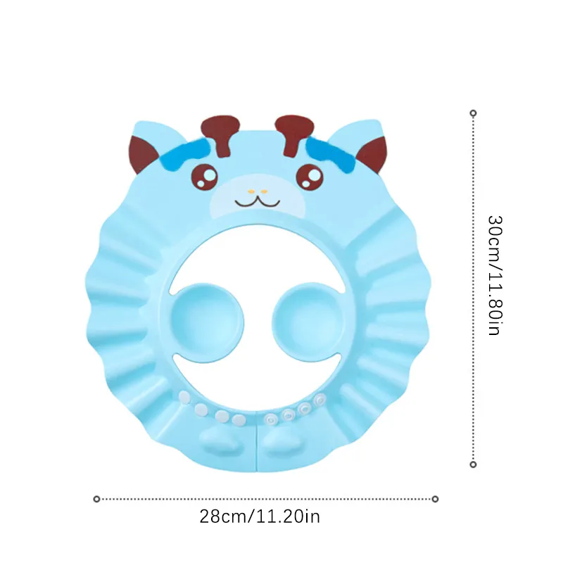 Baby Shower Caps Shampoo Cap Wash Hair Kids Bath Visor Hats Adjustable Shield Waterproof Ear Protection Eye Children Hats Infant Blue image 6