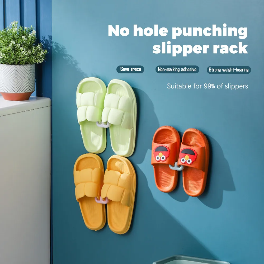 3-pack Wall Mounted Shoe Rack, Hanging Shoe Rack for Door, Self Adhesive Wall Hanging Bathroom Storage Box Slippers Hanger Shoe Rack Shoe Organizer   image 2