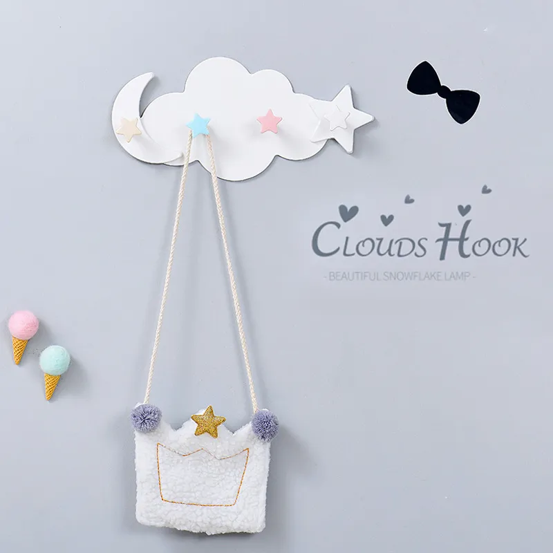 Cartoon Cloud Adhesive Hooks Wall Mounted Sticky Hooks for Key Hat Bathroom Robe Towel big image 2