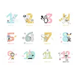 Baby Milestone Photo Commemorative Stickers for January to December White