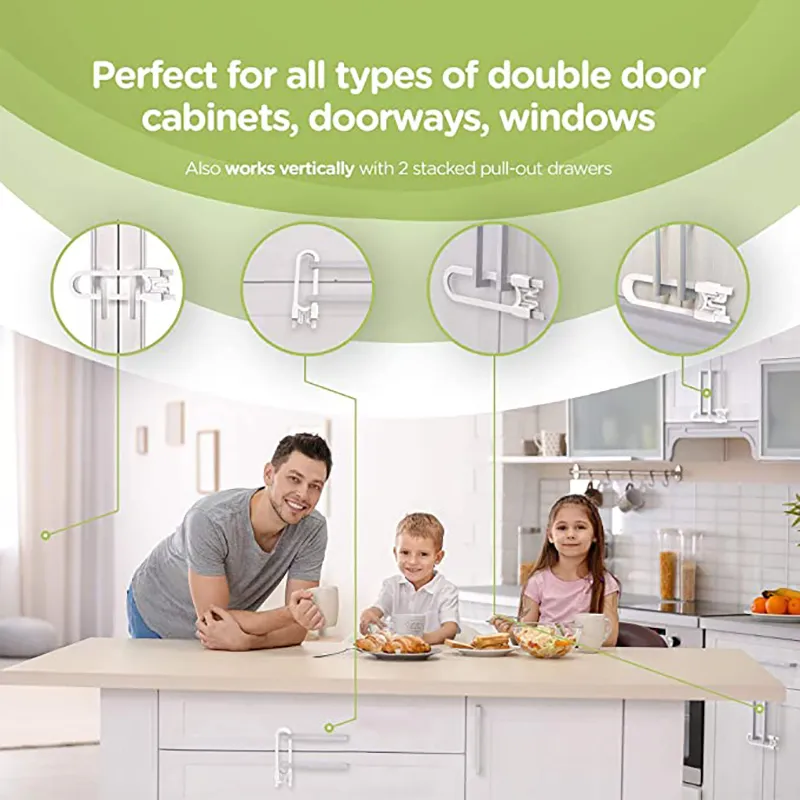 Multi-Purpose Child Safety Lock Best for Baby Proofing Strong ABS Plastic Knob Cover Child Proof Cabinet Latches big image 4