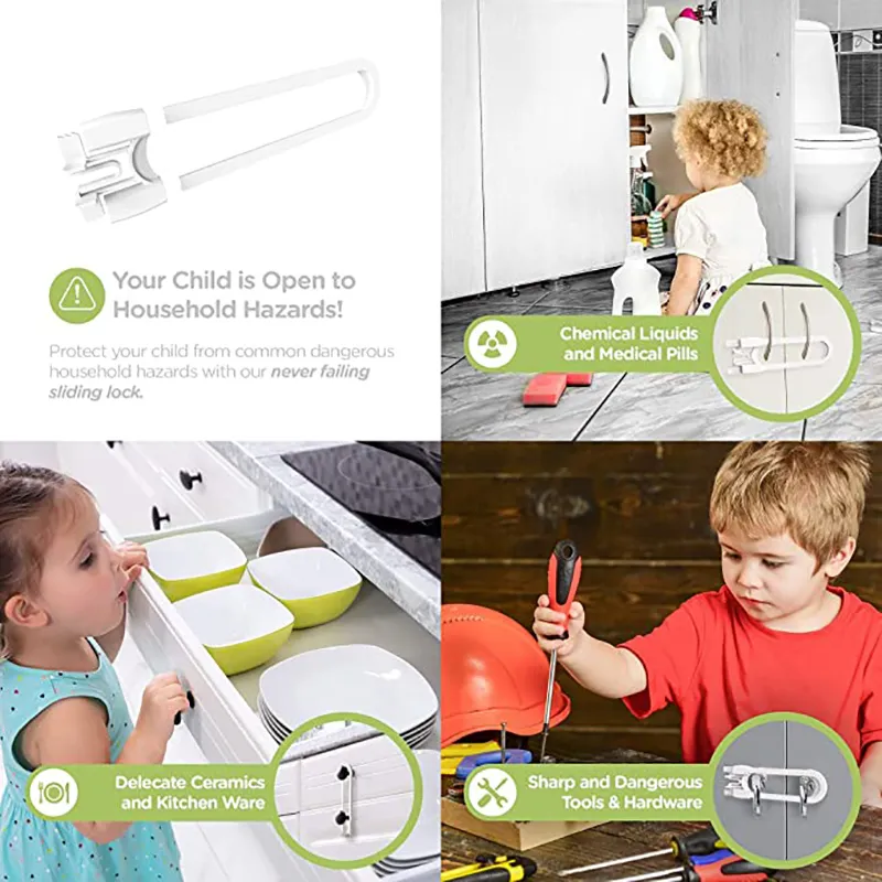 Multi-Purpose Child Safety Lock Best for Baby Proofing Strong ABS Plastic Knob Cover Child Proof Cabinet Latches big image 6