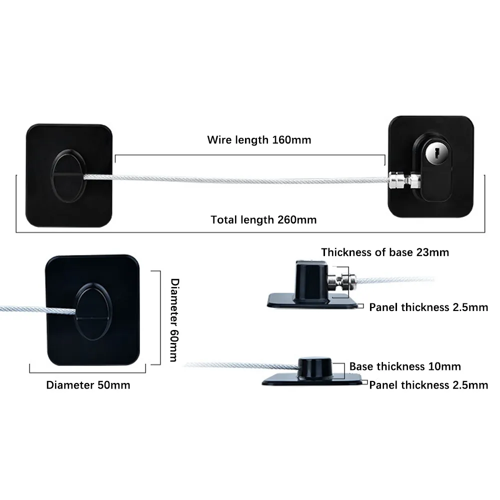 Multi-functional Child Safety Lock - High-rise Protection for Cabinets, Windows, Refrigerators, and More White image 2