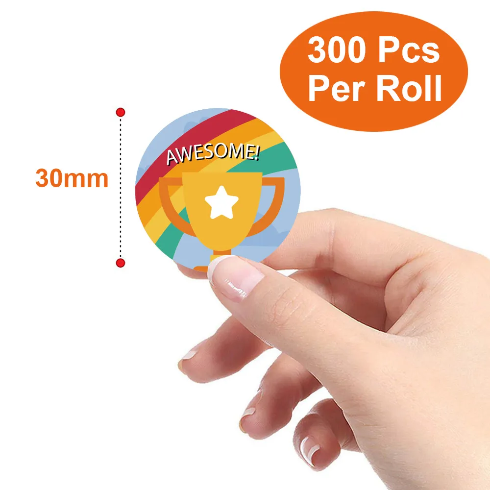 Cute Stickers Labels Roll Round Cartoon Labels for Envelope Seals Stickers Cards Gift Boxes Decoration White image 3
