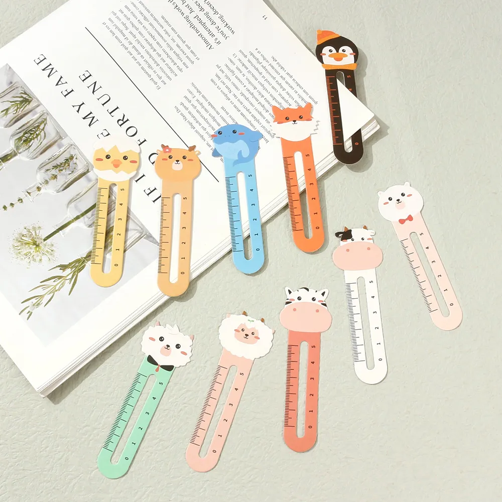 50pcs animais bonitos bookmarks régua para crianças estudantes desenhos animados animal festa favor Multicolorido image 4