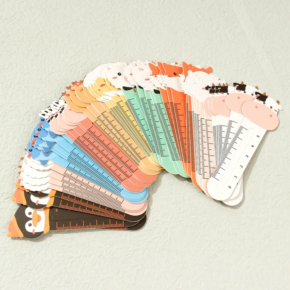 50pcs animais bonitos bookmarks régua para crianças estudantes desenhos animados animal festa favor Multicolorido big image 1