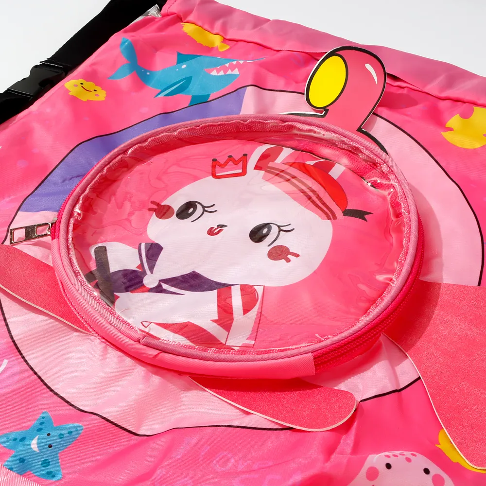 Children's Cartoon Swimming Bag Dry and Wet Separation Beach Bag Fashion Large Capacity Swimming Clothes Storage Bag Backpack Pink image 2