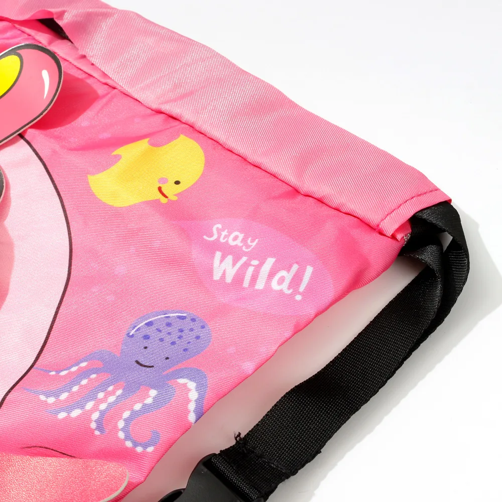 Children's Cartoon Swimming Bag Dry and Wet Separation Beach Bag Fashion Large Capacity Swimming Clothes Storage Bag Backpack Pink image 3