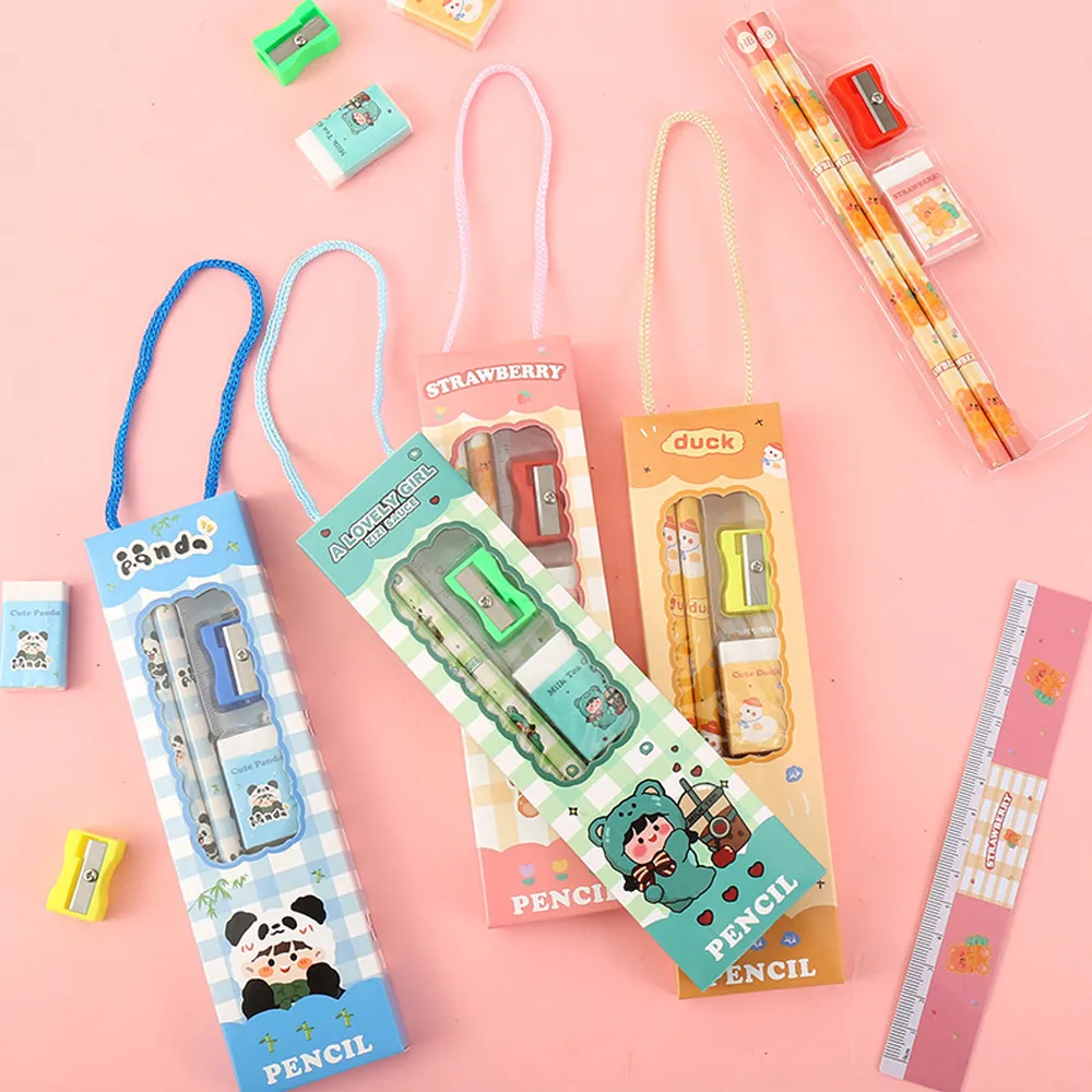 5pcs Cartoon Boxed Cute Pencil Set Stationery Set  image 2