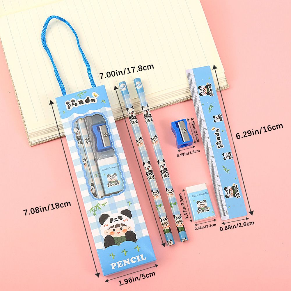 5pcs Cartoon Boxed Cute Pencil Set Stationery Set