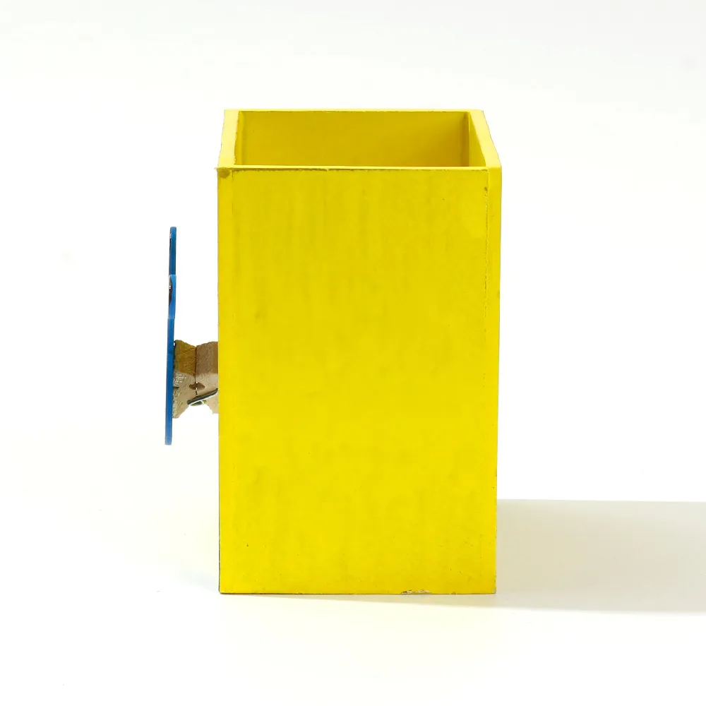 Animal Pattern Pencil Holder Pen Container Storage Box para la decoración del hogar del escritorio de la oficina Amarillo big image 1