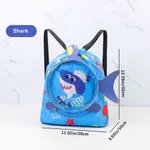 Children's Cartoon Swimming Bag Dry and Wet Separation Beach Bag Fashion Large Capacity Swimming Clothes Storage Bag Backpack Blue
