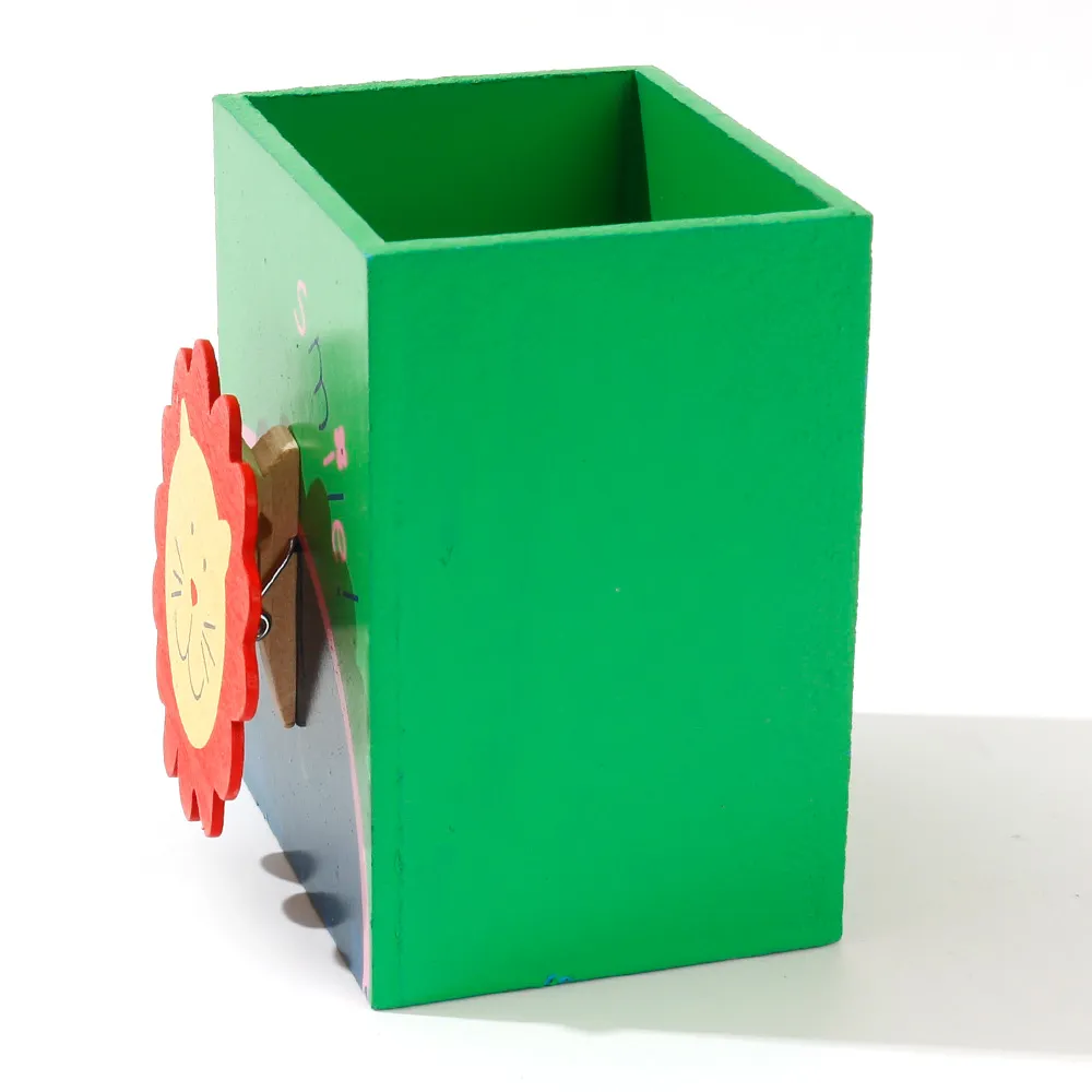 Animal Pattern Pencil Holder Pen Container Storage Box para Decoração de Casa de Mesa de Escritório Verde big image 1
