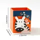 Animal Pattern Pencil Holder Pen Container Storage Box para la decoración del hogar del escritorio de la oficina Naranja
