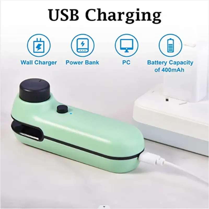 Mini Rechargeable Vacuum Sealer Home Portable Plastic Packaging Hand Pressure Food Sealing Device big image 2