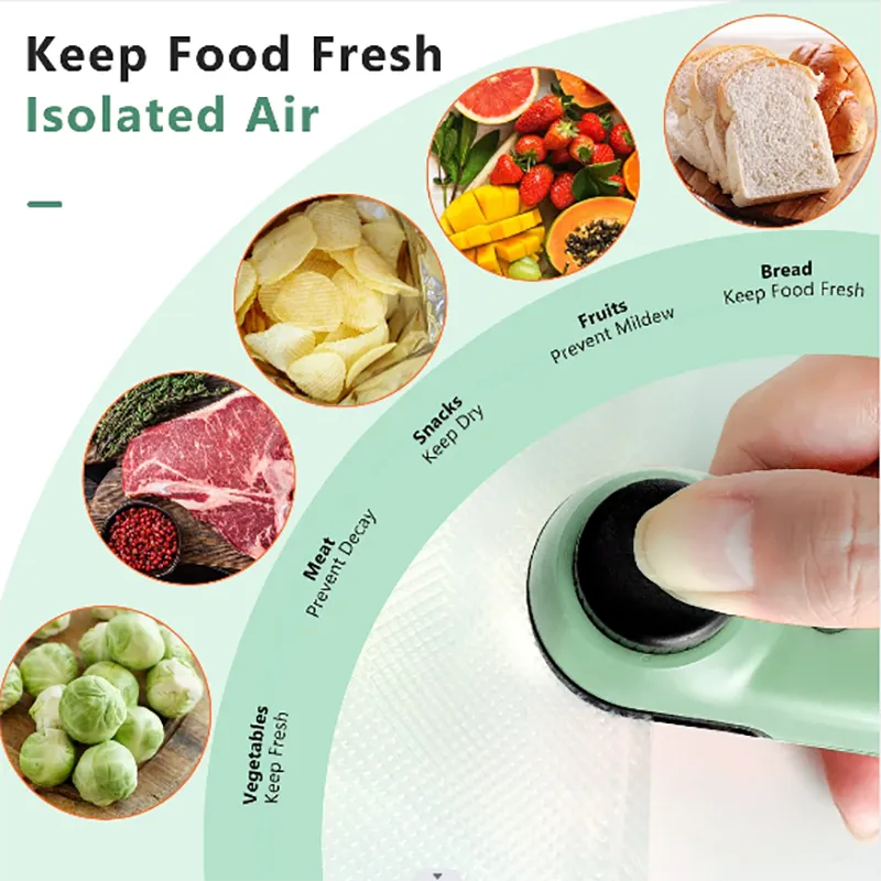 Mini Rechargeable Vacuum Sealer Home Portable Plastic Packaging Hand Pressure Food Sealing Device big image 3
