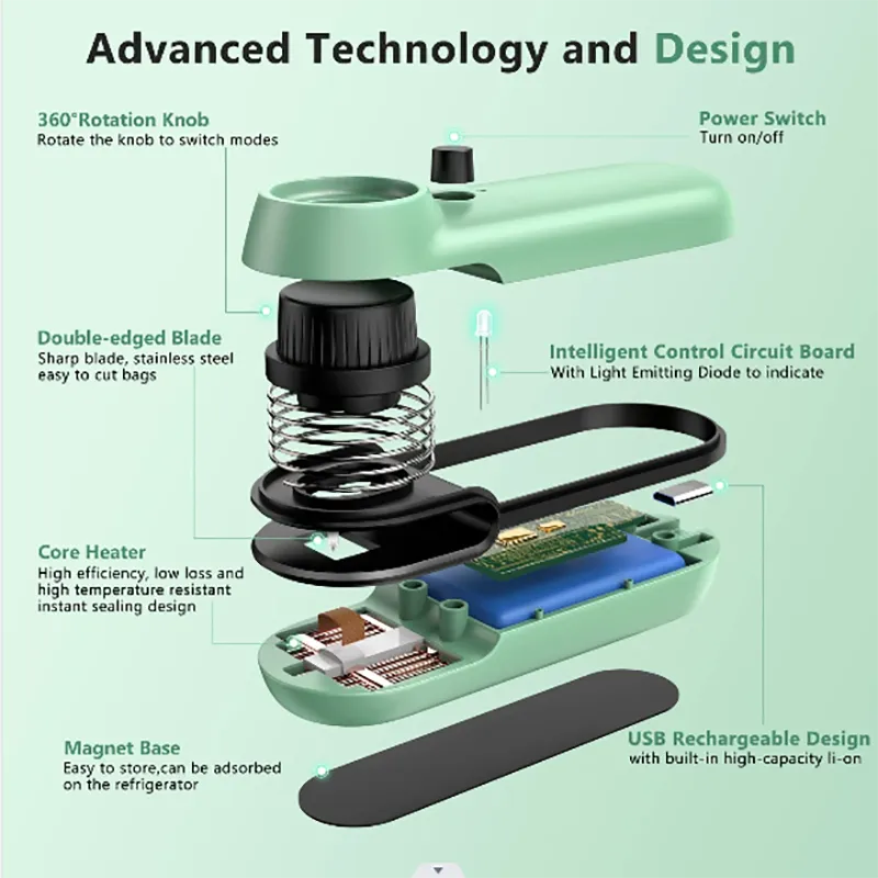 Mini Rechargeable Vacuum Sealer Home Portable Plastic Packaging Hand Pressure Food Sealing Device   big image 7