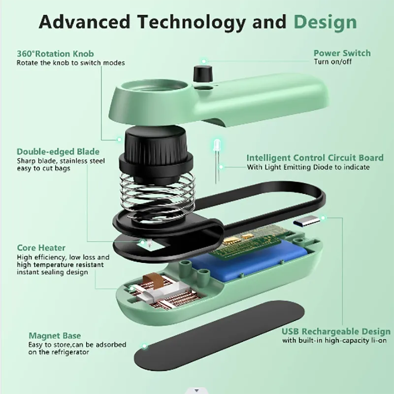 Mini Rechargeable Vacuum Sealer Home Portable Plastic Packaging Hand Pressure Food Sealing Device big image 7