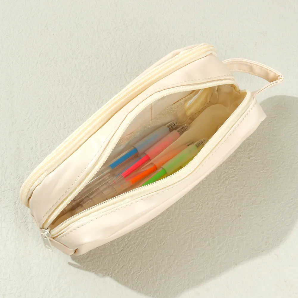 Pencil Bag Student Popular Double-layer Large Capacity Stationery Bag   image 4