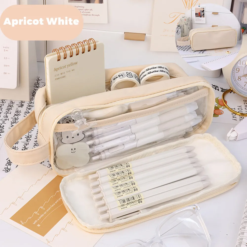 Pencil Bag Student Popular Double-layer Large Capacity Stationery Bag   big image 1