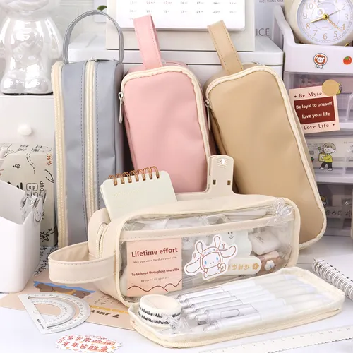Pencil Bag Student Popular Double-layer Large Capacity Stationery Bag