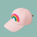 Toddler/Kid 100% Cotton Rainbow Embroidery Baseball Cap  Pink
