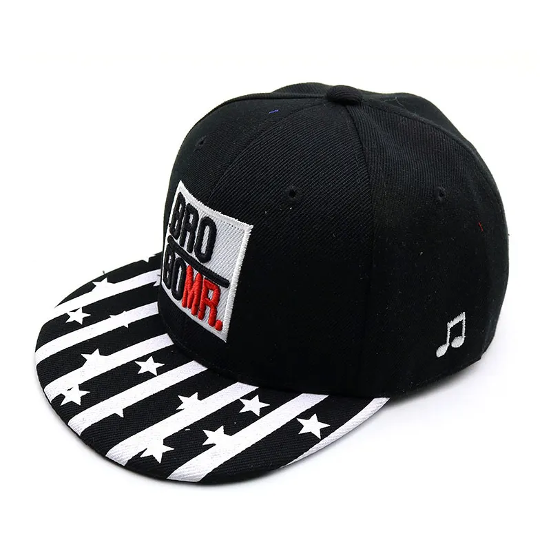 Toddler/Kid Stripe Stars Letters Patch Flat Brim Baseball Cap