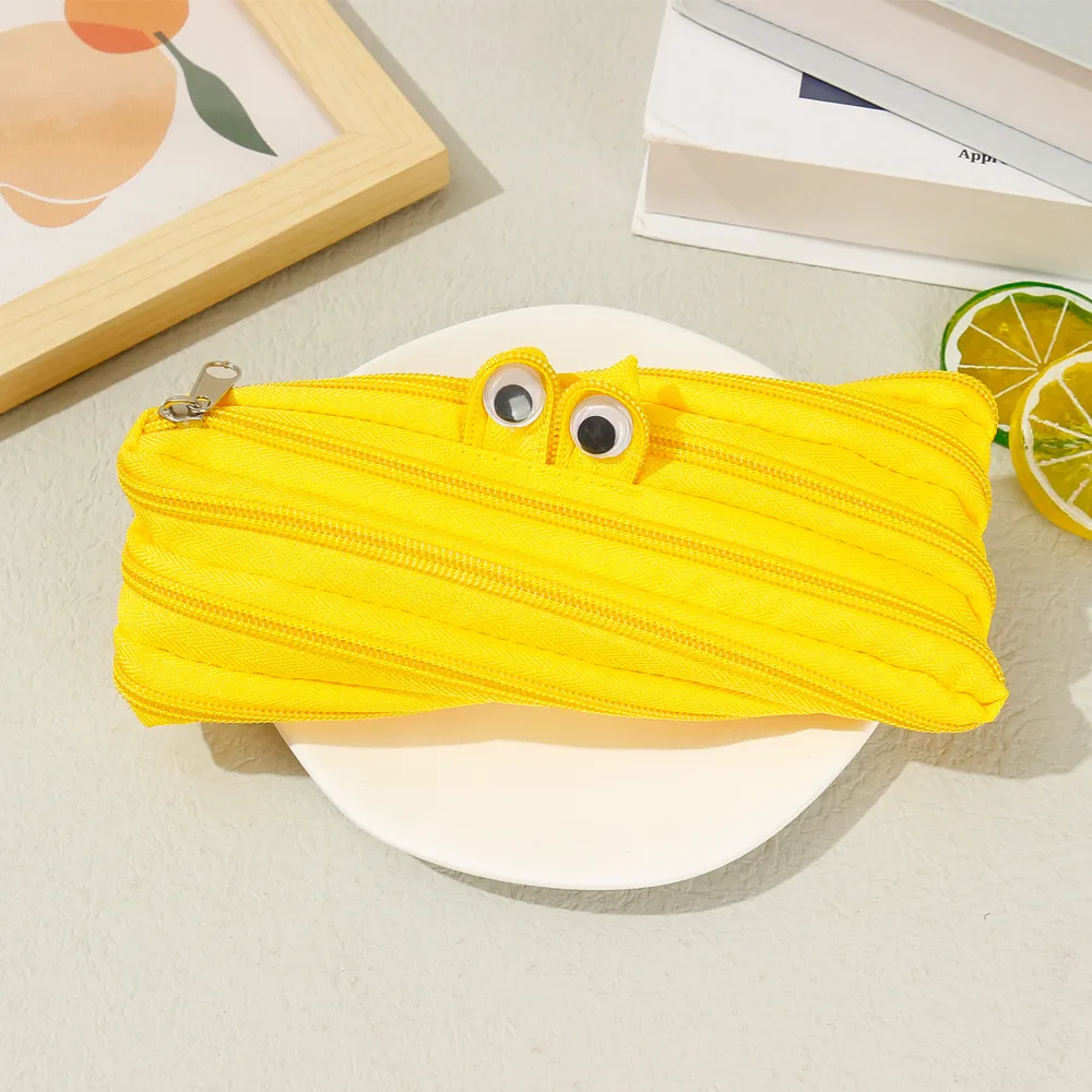 Zipper Pencil Case Cartoon Pencil Pouch Zippered Pen Pouch Fun Stationery Bag Durable Pencil Bags Pencil Box Lightweight Storage Gift for School Office Home Travel   big image 1
