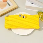 Zipper Pencil Case Cartoon Pencil Pouch Zippered Pen Pouch Fun Stationery Bag Durable Pencil Bags Pencil Box Lightweight Storage Gift for School Office Home Travel  Yellow