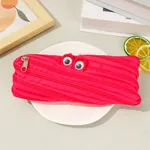 Zipper Pencil Case Cartoon Pencil Pouch Zippered Pen Pouch Fun Stationery Bag Durable Pencil Bags Pencil Box Lightweight Storage Gift for School Office Home Travel  Hot Pink