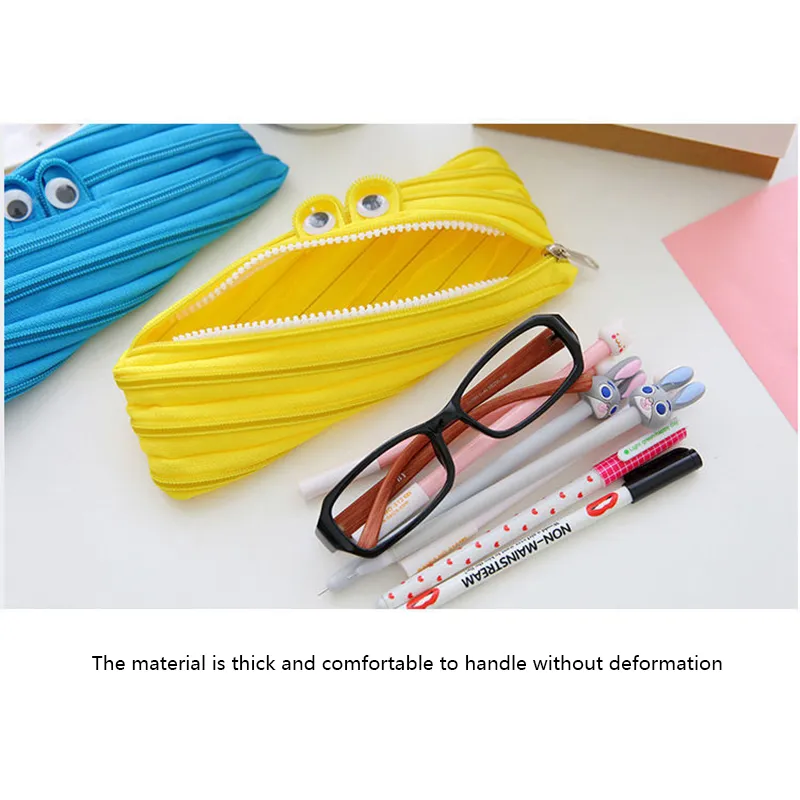 Zipper Pencil Case Cartoon Pencil Pouch Zippered Pen Pouch Fun Stationery Bag Durable Pencil Bags Pencil Box Lightweight Storage Gift for School Office Home Travel big image 8