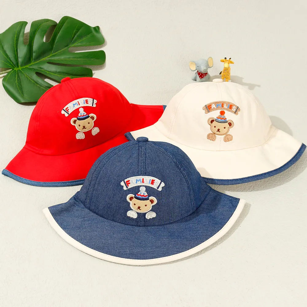 Baby/Toddler 100% Cotton Little Bear Embroidery Fisherman Hat big image 6