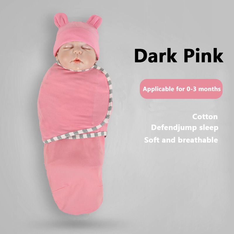2pcs Baby Sleeping Bags and Rabbit Ear Fetal Hat Set, Newborns 0-3 Months Must Haves, Inside 95% Cot
